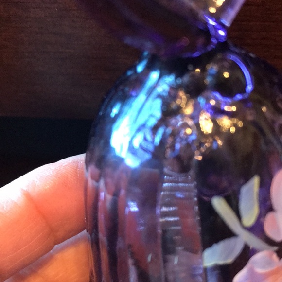 Fenton Signed Hand Painted Amethyst Bell - Picture 6 of 6